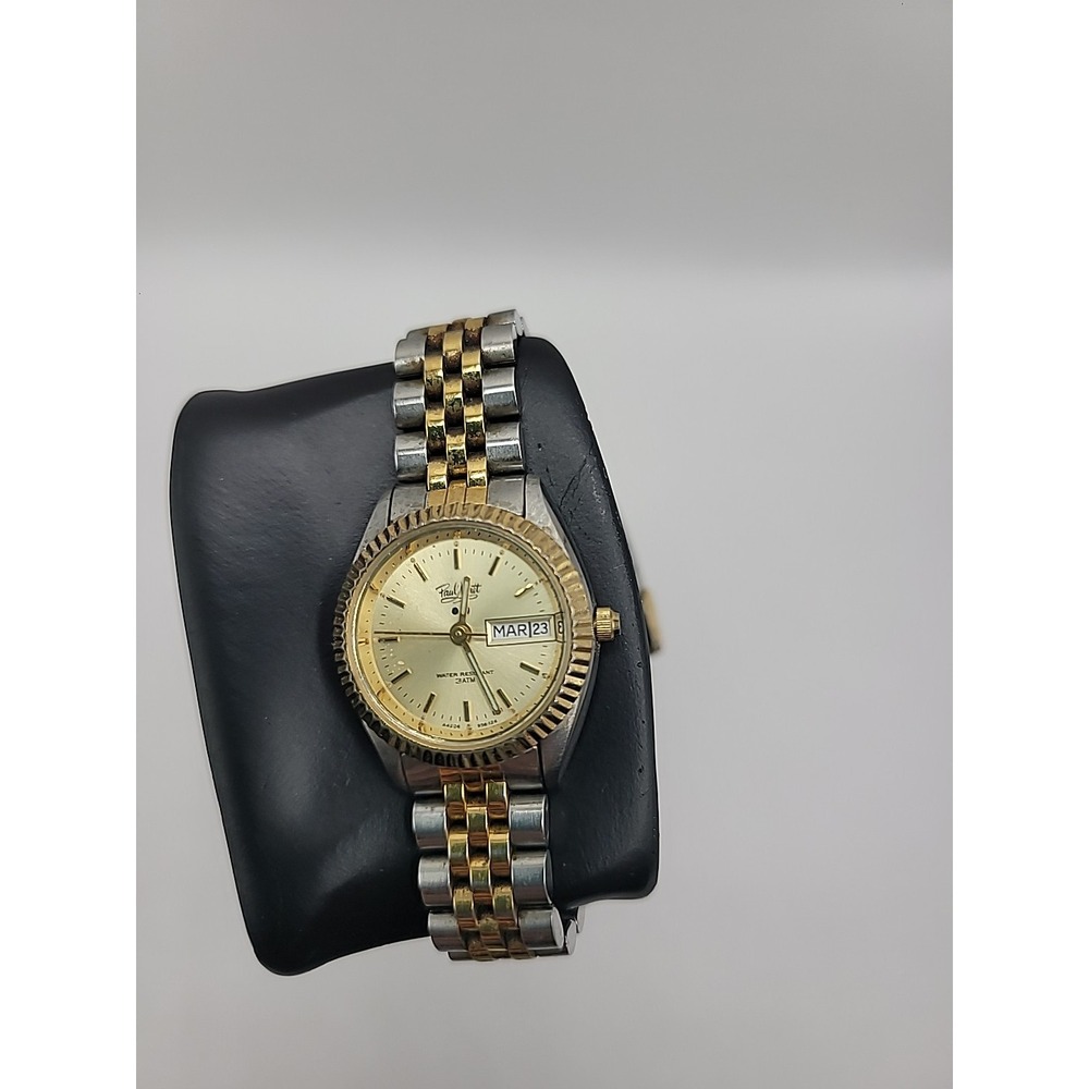 Vintage Paul Maret Swiss Automatic Day Date Two Tone 7 Jewels